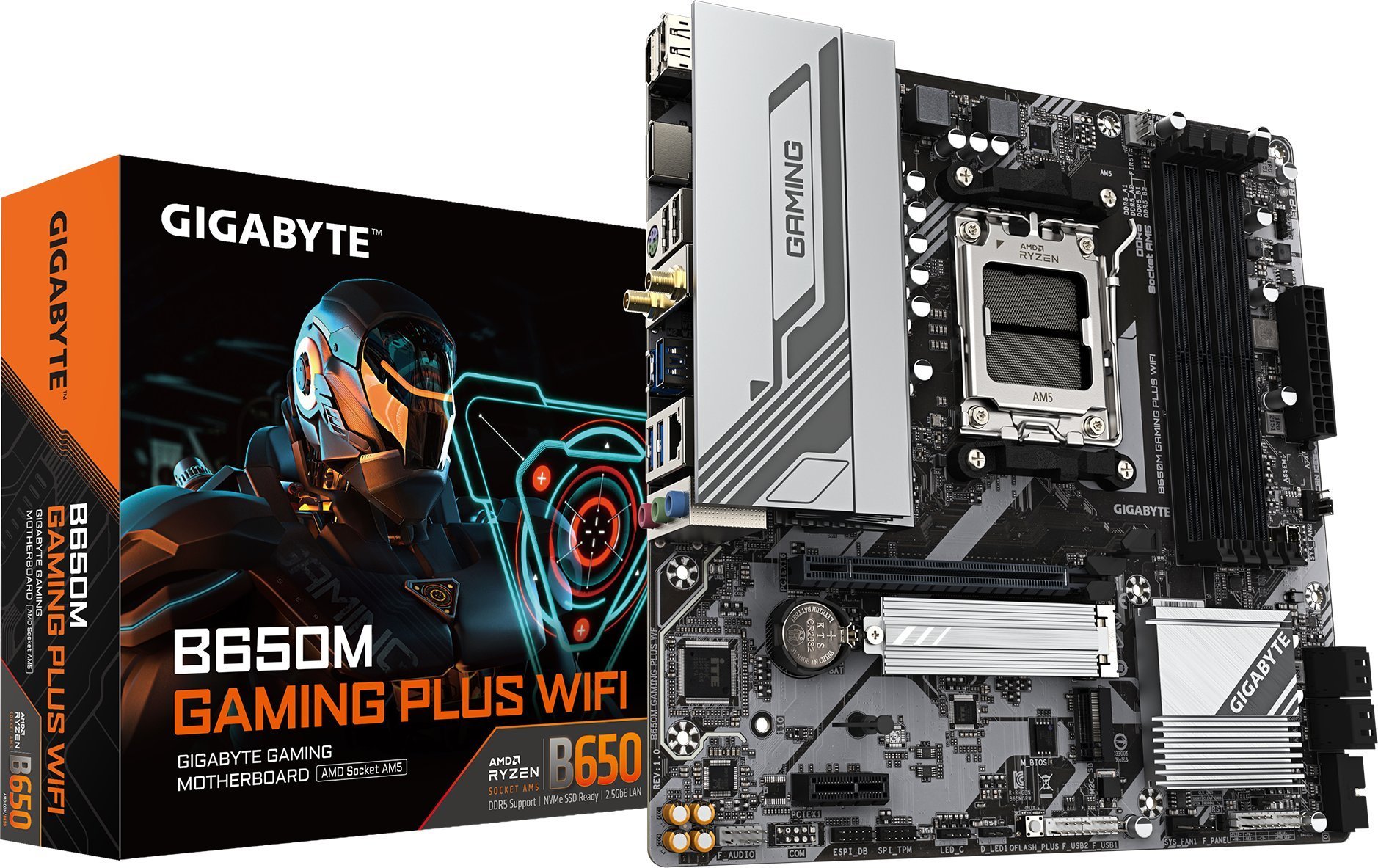 Pllakë amë Gigabyte B650M Gaming Plus WIFI, DDR5, WiFi 6E, e zezë