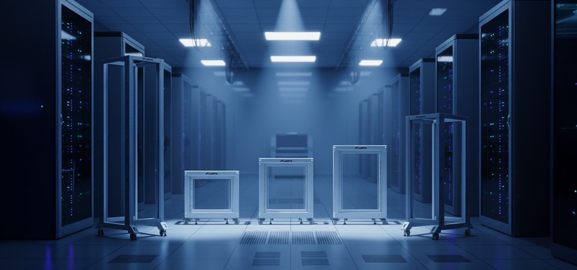 Raft i hapur serverik Lanberg Open Rack Stand, 19", 12U, i hirtë