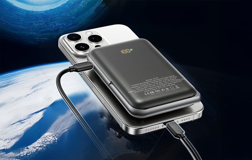 Powerbank magnetik Vention, 10000mAh, Wireless 20W USB C, i bardhë