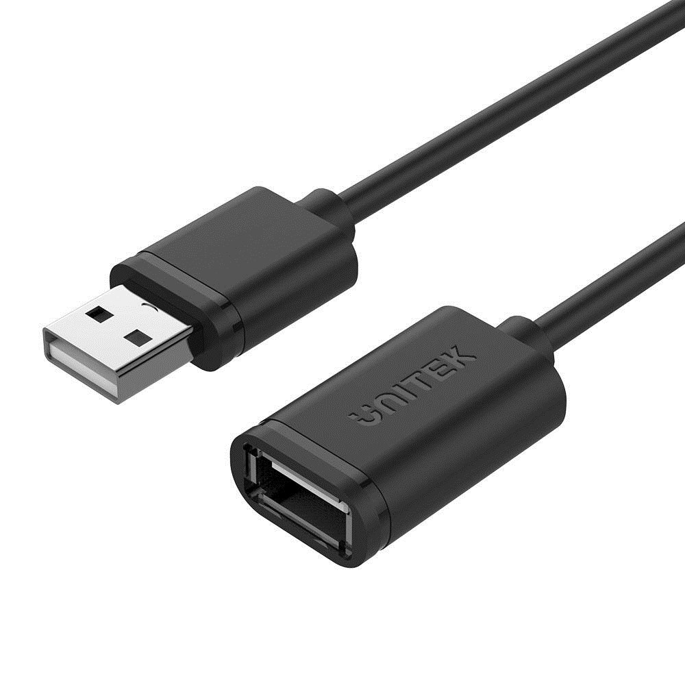 Kabllo Unitek, USB A / USB A, 5 m, e zezë