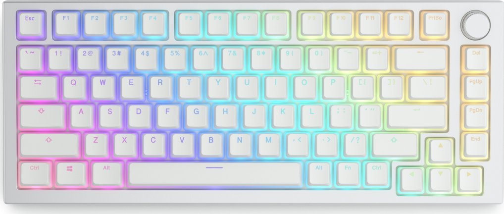 Set keycaps Glorious Aura V2 PBT ANSI US, 145 taste, i bardhë