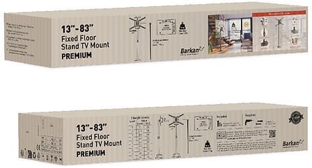 Stendë dyshemeje për TV Barkan, 13-83", rrotullim dhe anësim, deri 50 kg, me bulona