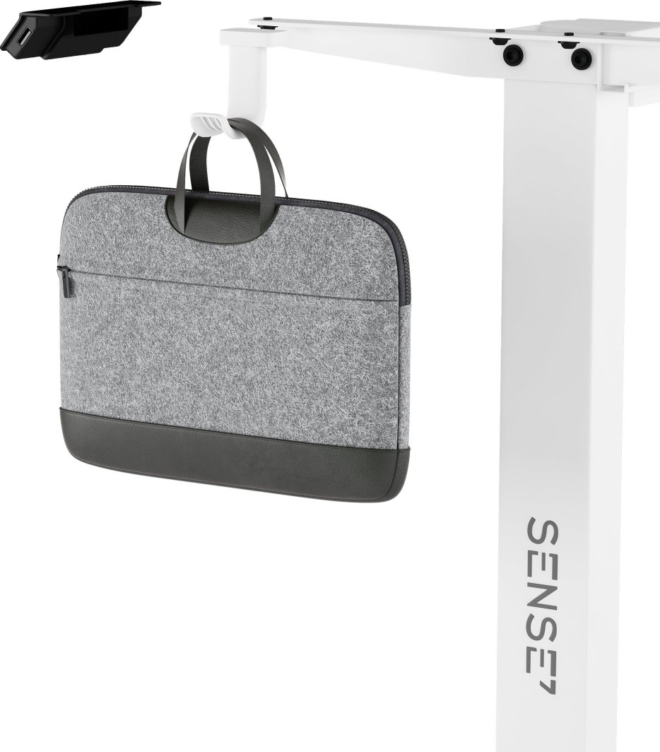 Tavolinë ekektrike Sense7 Nojo, e rregullueshme, e bardhë