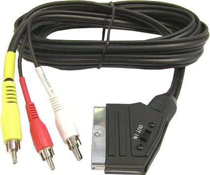 Kabllo SCART në RCA PremiumCord, 1.5m, e zezë