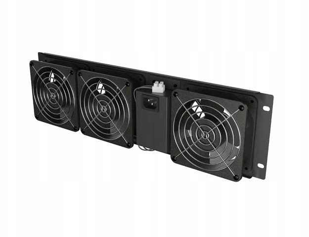 Вертикален панел за ладење Lanberg 19\", 3U, 3 вентилатори, црн