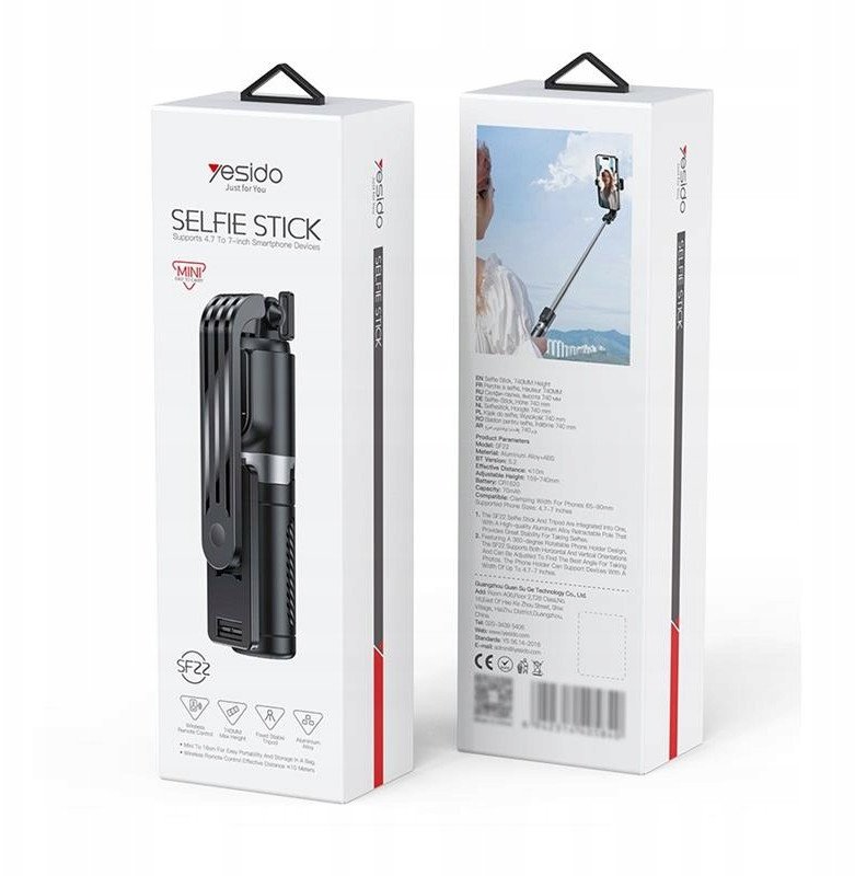 Shkop selfie tripod Yesido SF22, mini, rrotullim 360°, i zi