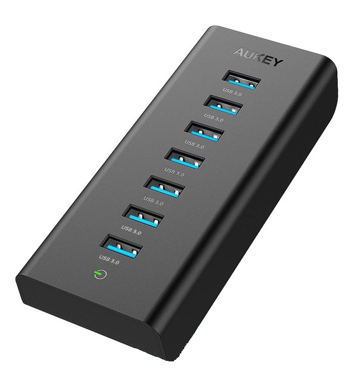 Qendër USB Aukey CB-H3, 7 Porte USB-A 3.0, e zezë