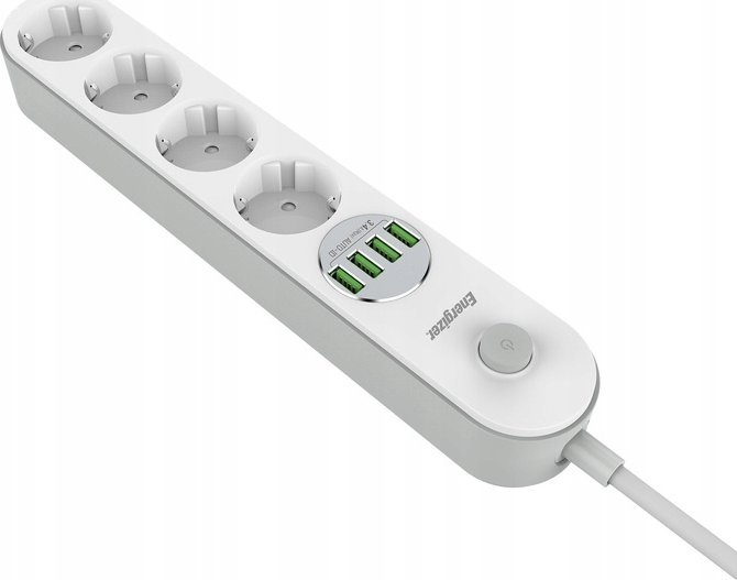 Shtepshtrija Energizer EPB2500W00EU, 3x AC 6x USB A, 2500W, kabllo 2m, e bardhë