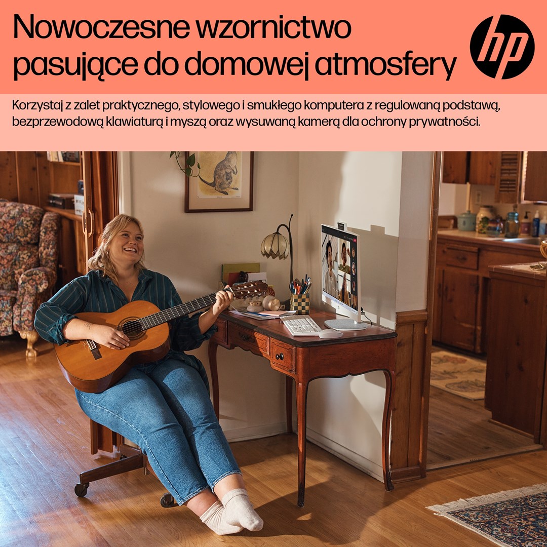 Kompjuter All-in-One HP 24-cr0005nw, Ryzen 5 7520U, 23.8", 8GB RAM, i bardhë