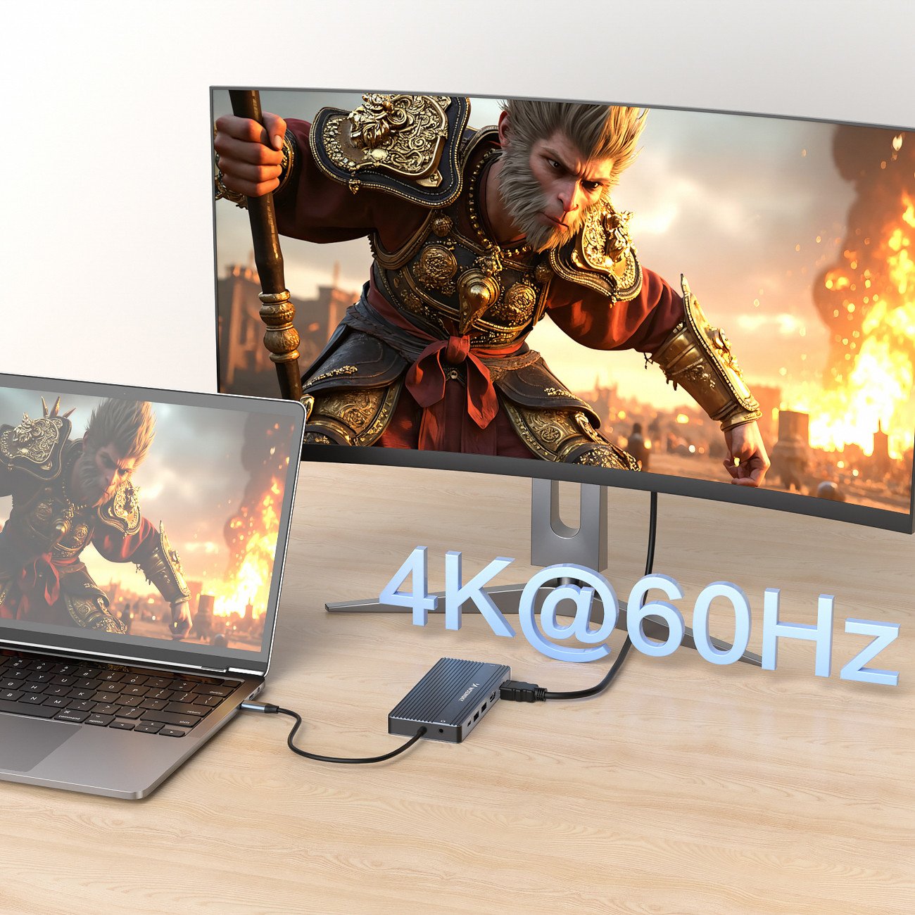 HUB USB C Wozinsky WDS03Y5S, 14 në 1, 3 monitorë 4K, 15 cm, gri