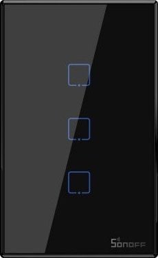 Çelës muri i mençur Sonoff T3US3C, Wi-Fi, 3 kanale, i zi
