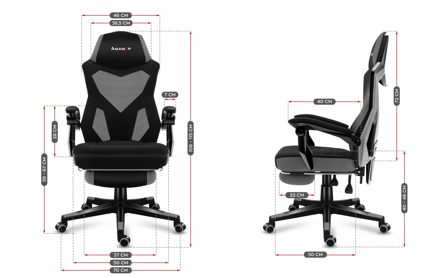 Karrige lojërash Huzaro Combat 3.0, e hirtë