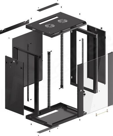 Kabinet Lanberg 19", 15U, i zi