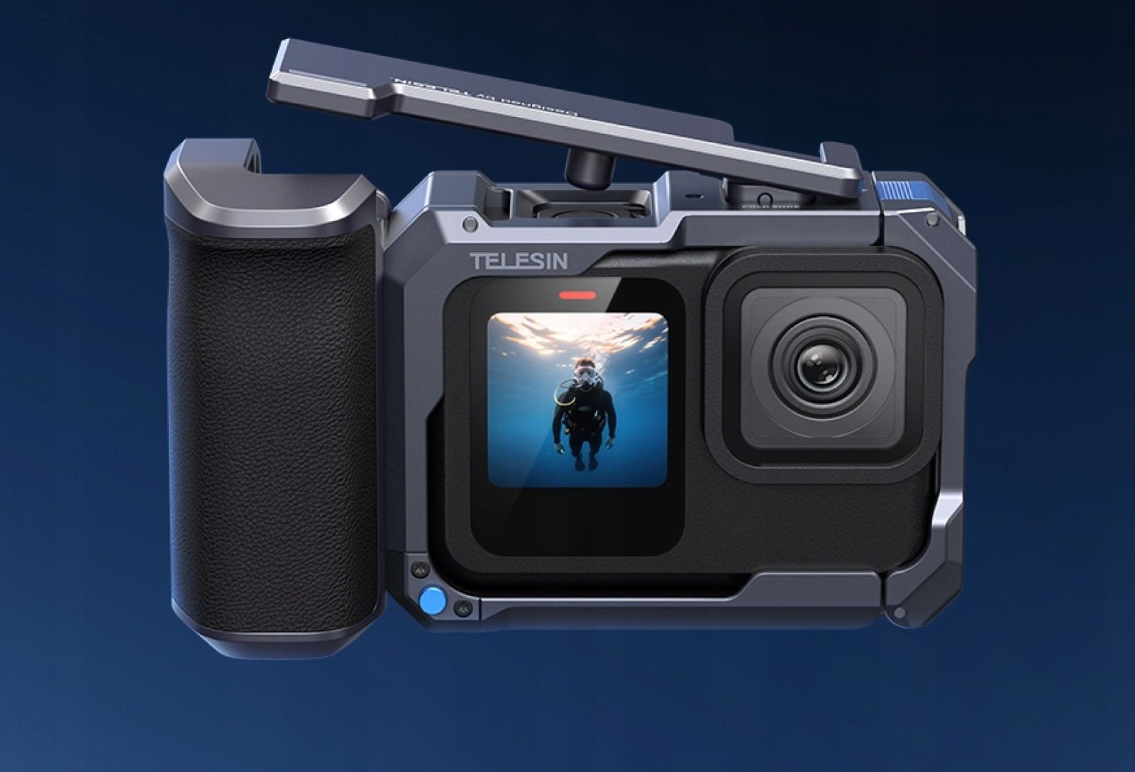 Set aksesorësh për kamerë aksion Telesin Streetgrip, për GoPro Hero 9 10 11 12 13, aliazh alumini, i zi