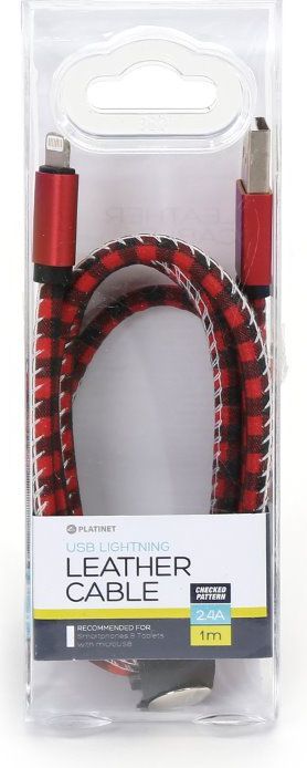 Kabllo Platinet USB A -> Lightning, 1m, e kuqe