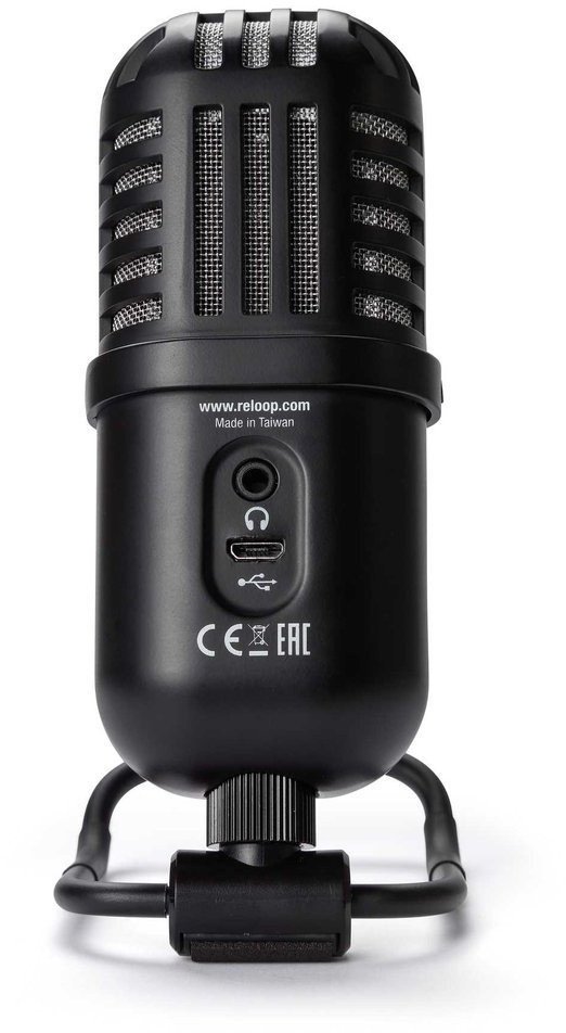 Mikrofon USB Reloop AMS SPODCASTER GO, kondensator, për podcast dhe streaming, i zi