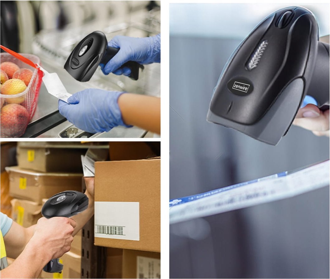 Читач на баркодови Zenwire WJ13, безжичен, 1D, црн