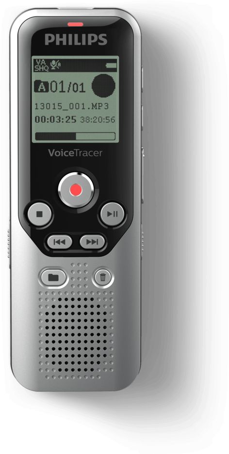 Снимач на звук Philips Voice Tracer DVT1250, 8GB, microSD до 32GB, црн