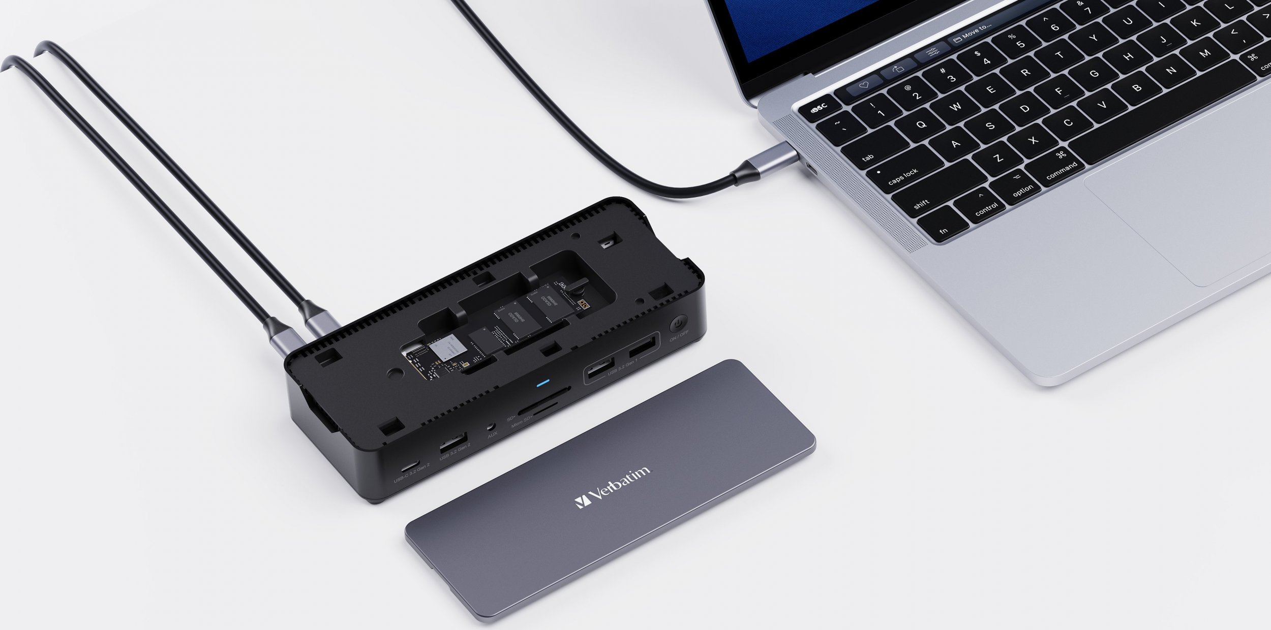 Doking станица Verbatim CDS-15S, USB 3.2 Type C, 2x HDMI и DisplayPort, црно сива