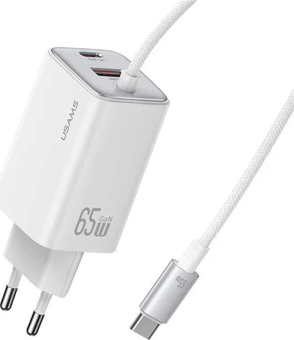 Karikues muri Usams JC Series CC266, 65W GaN, 2x USB C 1x USB A, i bardhë