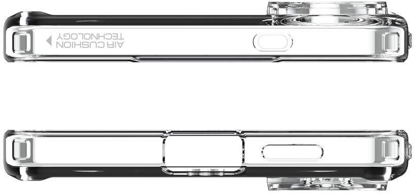Kllëf telefoni Spigen Ultra Hybrid MagSafe, për Samsung Galaxy S25 Edge, transparent, me kornizë të bardhë