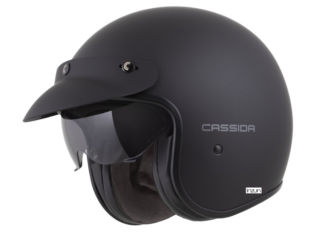 Kaskë moto CASSIDA Oxygen 2.0 Solid, e hapur, polikarbonat, e zezë mat gri e errët