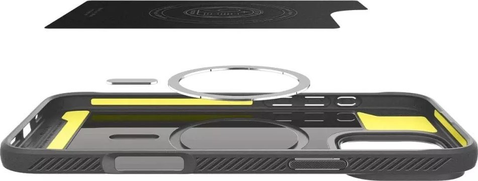 Mbulesë telefoni Spigen Rugged Armor MagFit për iPhone 16 Pro Max, kompatibile me MagSafe, standard ushtarak, gri