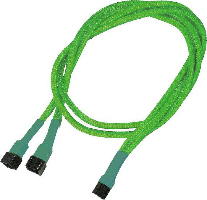 Kabllo Nanoxia 3-pin - 3-pin x2, 0.3m, e gjelbër