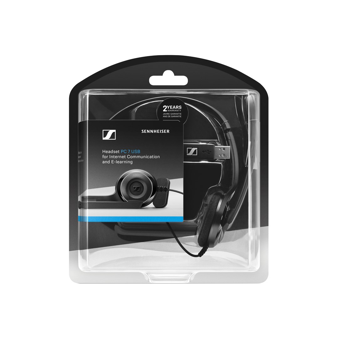 Kufje Sennheiser PC 7, USB, 32ohm, 2m, të zeza