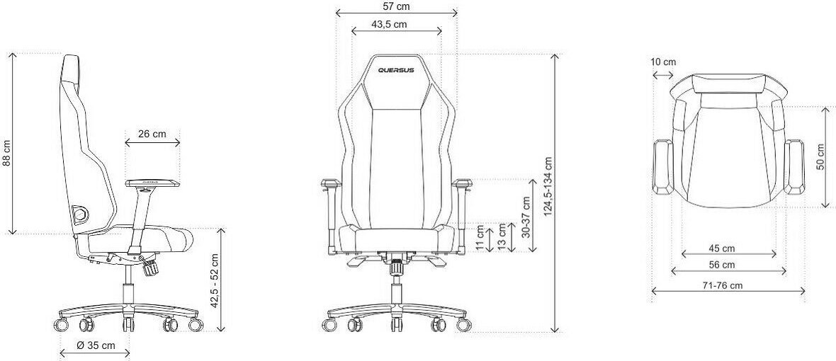 Karrige gaming Quersus VAOS 3.2, deri 150 kg, Pearl White