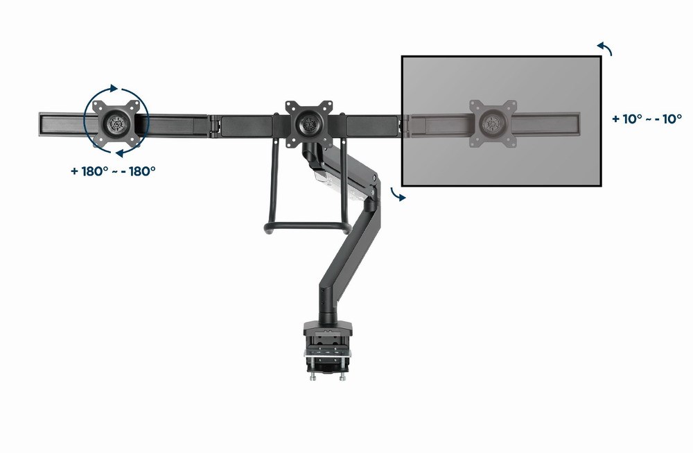 Mbajtëse monitori Gembird MA-DA3-03, 27", 18 kg, e zezë