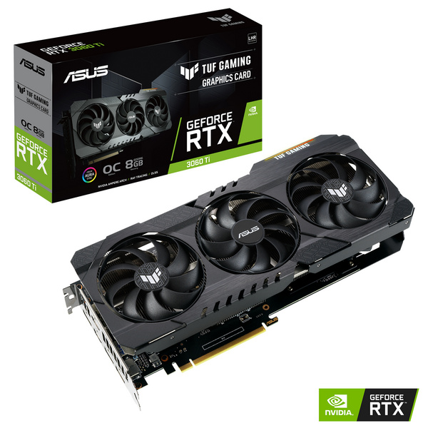 Kartelë grafike ASUS TUF Gaming TUF-RTX3060TI-O8G-V2-GAMING NVIDIA GeForce RTX 3060 Ti, 8 GB GDDR6