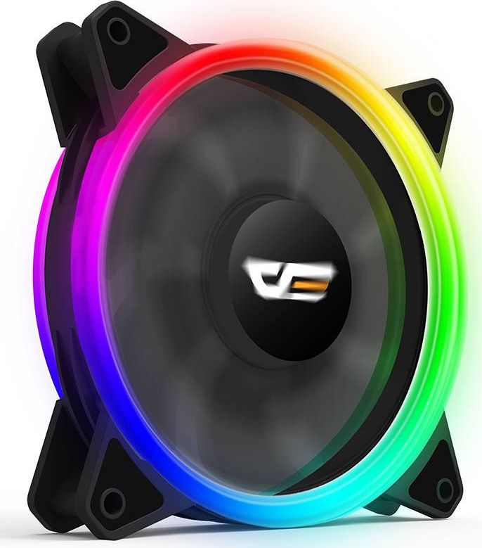 Set ventilatorësh Darkflash DR12 Pro, 5x120mm, RGB me hub dhe telekomandë, të zinj