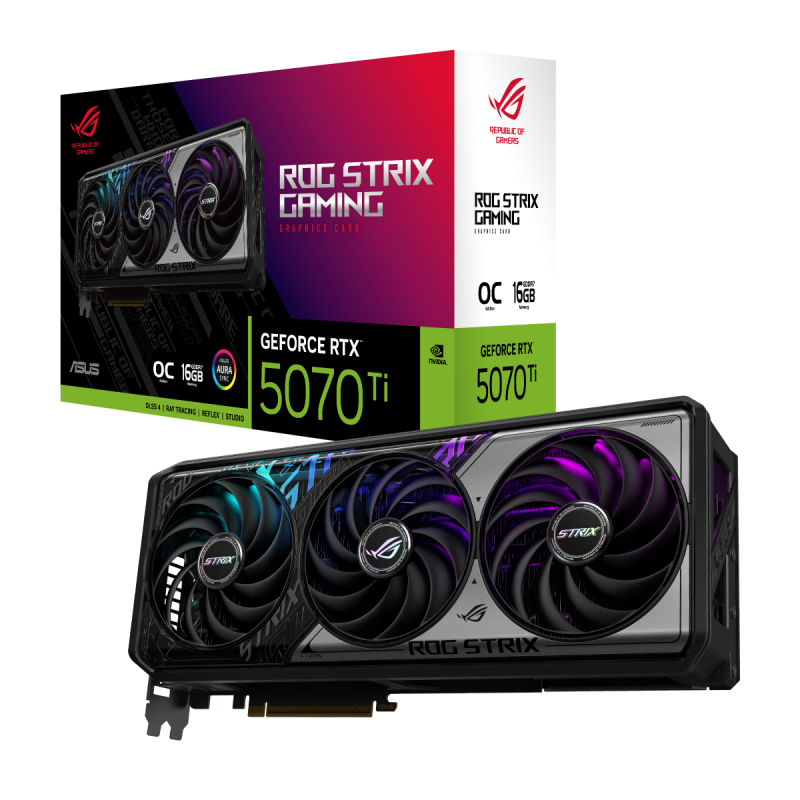 Kartelë grafike ASUS ROG Strix GeForce RTX 5070 Ti OC Edition, 16GB GDDR7
