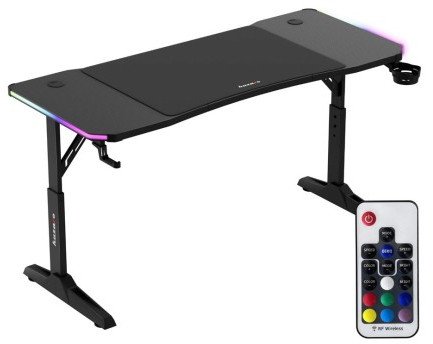 Гејминг маса Huzaro Hero 3.6 RGB, 140cm, прилагодлива висина, црна
