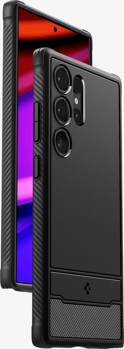 Mbulesë telefoni Spigen Rugged Armor, Samsung Galaxy S24 Ultra, mat, e zezë