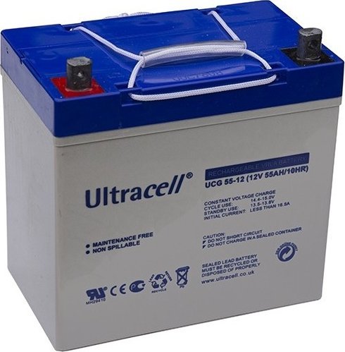 Bateri plumbi e mbyllur Ultracell UCG55-12, 55Ah, 12V, gri