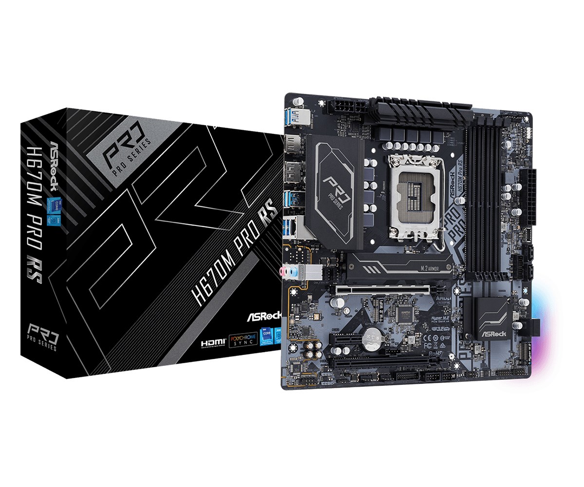 Pllakë amë Asrock H670M Pro RS Intel H670 LGA 1700 micro ATX