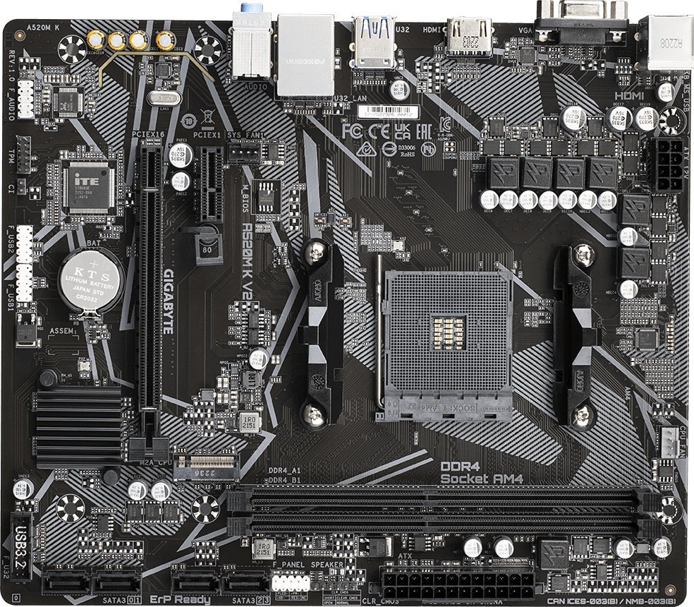 Pllakë amë Gigabyte A520M-K, V2