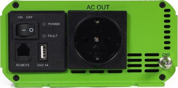 Konvertues Gembird 12V/ 230V, 500W/ 1000W, i gjelbër/ i zi