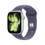 Apple Watch Series 11 GPS 46mm Silver Aluminium Case with Purple Fog Sport Band, M/L Apple Watch Series 11 GPS 46mm Silver Aluminium Case with Purple Fog Sport Band, M/L