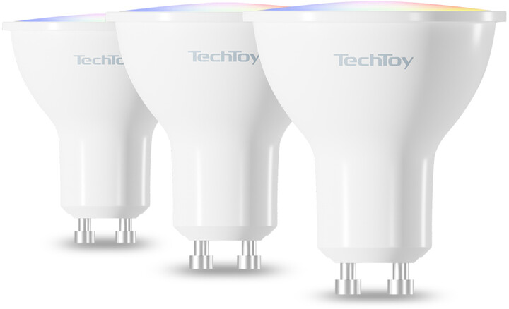 Poç TechToy Smart RGB 4.7W GU10 ZigBee, 3 copë