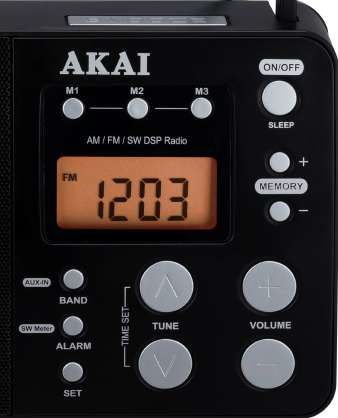 Radio portative Akai APR-200, AUX, stil retro, kafe