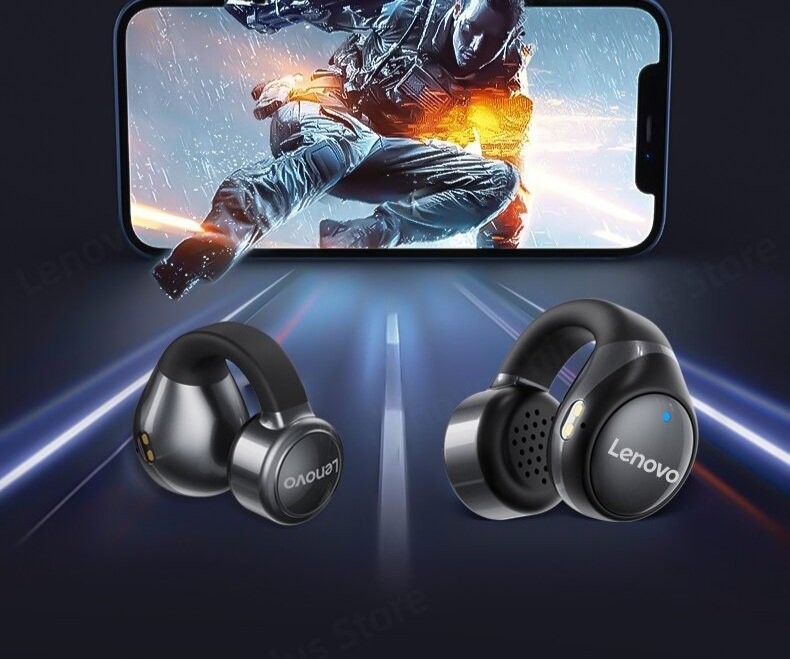 Dëgjuese Lenovo X20 Ear Clip TWS, 6 orë, 10m, me mikrofon, të zeza