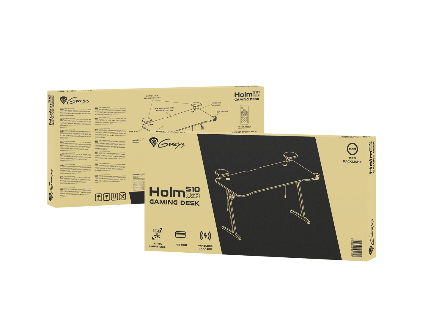 Tavolinë lojërash Genesis Holm 510 RGB, NDS-1732, e zezë