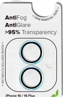 Заштита за камера JCPal Preserver за iPhone 16 16 Plus, зацврстено стакло, метална рамка, зелена