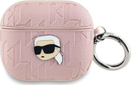 Mbështjellës për kufje Karl Lagerfeld Monogram Karl Head, për AirPods 3, rozë