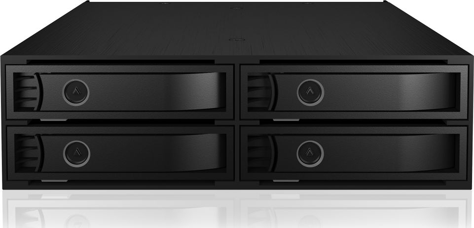 Систем за носачи на дискови Icy Box IB-2242U2K, 4x 2.5" U.2 NVMe SATA SAS, Mini SAS SFF-8643, црн