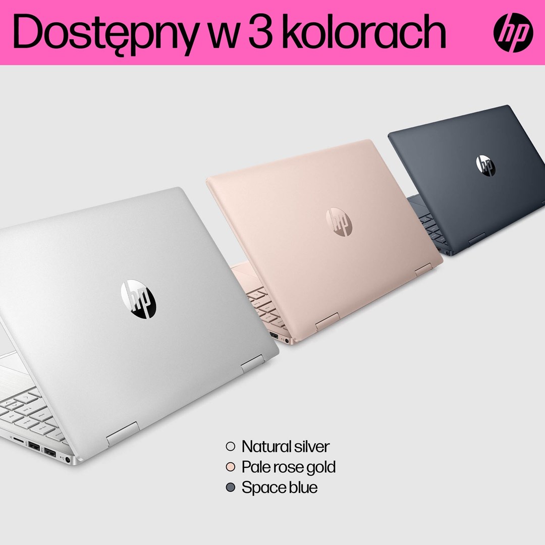 Лаптоп HP Pavilion x360, 14", Intel i5-1235U, 16 GB RAM, 512 GB SSD, црн