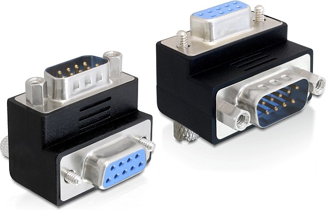 Adapter serial Delock 65267 Sub D 9 pin mashkull në femër 270°, i zi